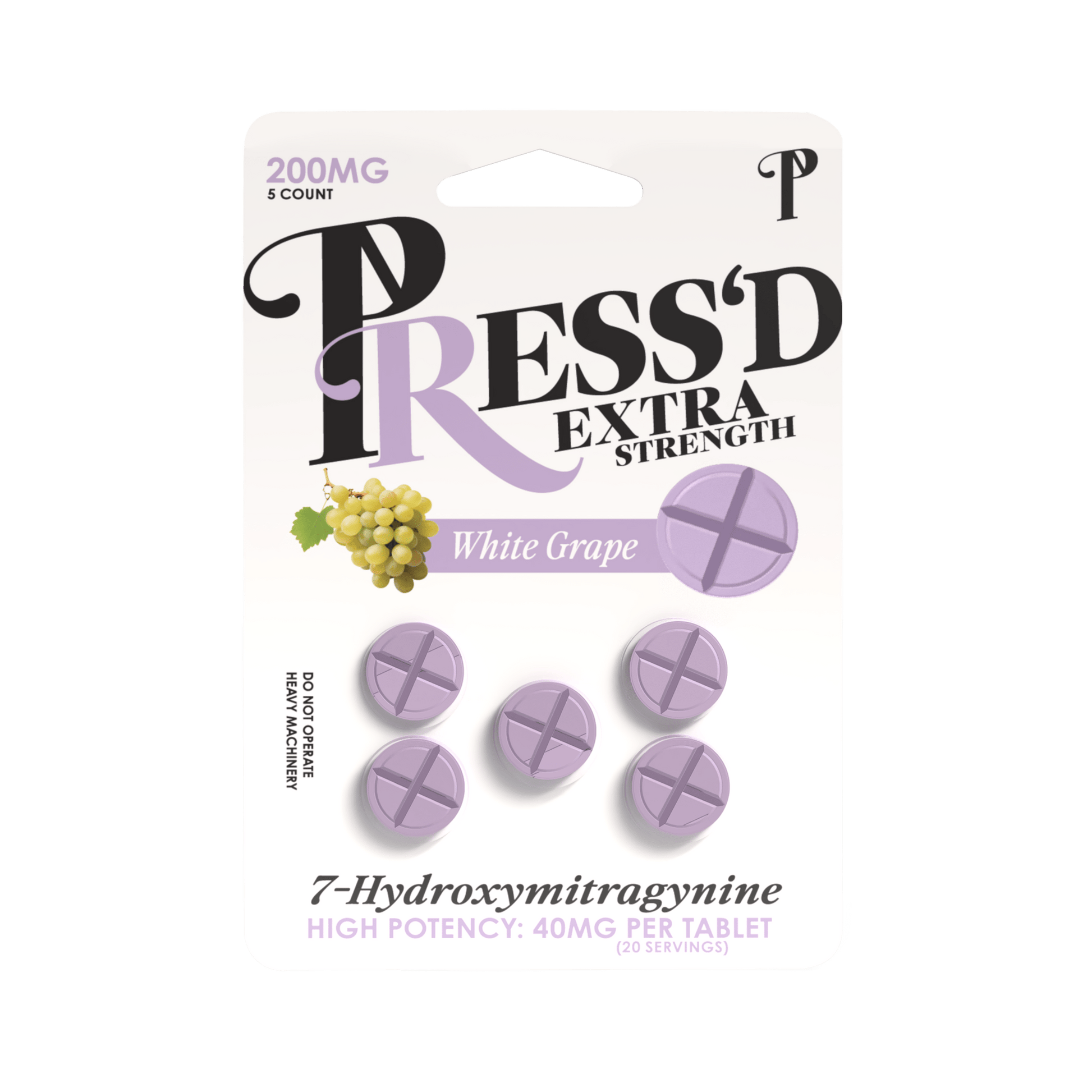 Press’d | Extra Strength White Grape Tablets – 40mg by Press’d – 7 - OH Extract Tablets, White Grape | Available at Zenhop