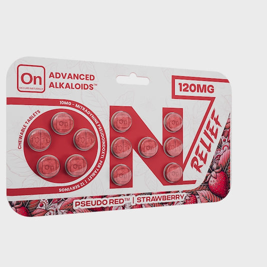 ON7 Relief 120MG Tablets – Pseudo Red Strawberry Flavor – 12 Count | Zenhop
