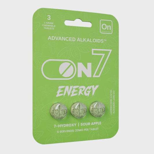 ON7 Energy 20MG Kratom Chewable Tablets – 3 Count | Fast-Acting Green Vein Formula | Zenhop Marketplace

