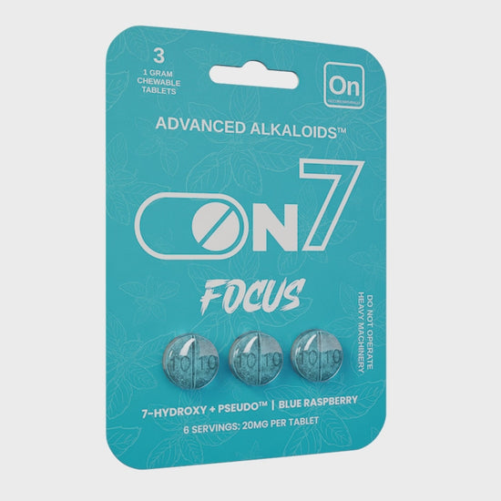 ON7 | Focus 120MG Blue Raspberry Tablets – Premium Chewables for Cognitive Support & Energy Boost | on Zenhop.com

