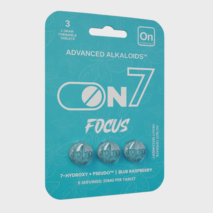 ON7 | Focus 120MG Blue Raspberry Tablets – Premium Chewables for Cognitive Support & Energy Boost | on Zenhop.com
