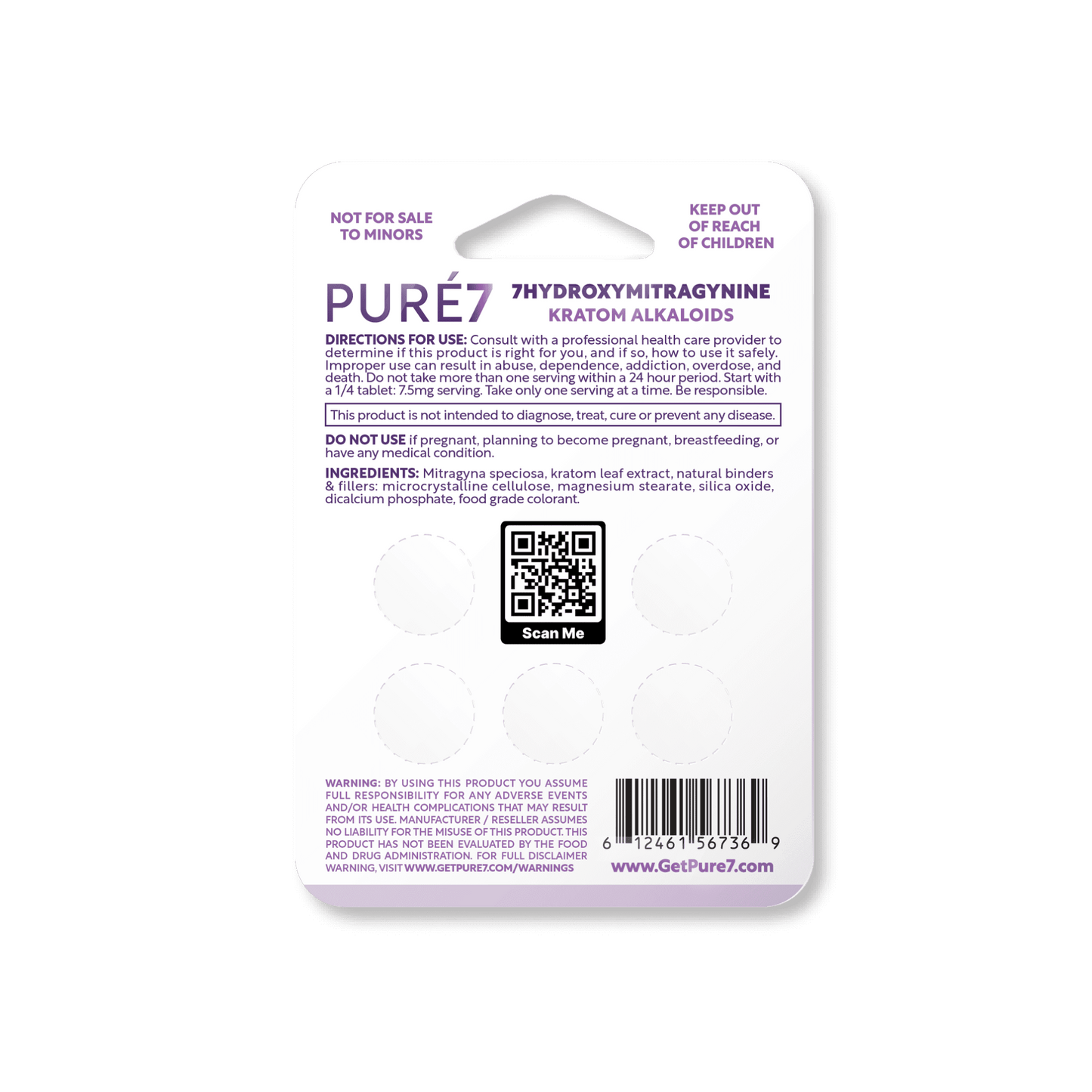 Pure7 | Pure 7OH Tablets Grape – 30mg – 5 Count by Pure7 – 7 - OH Extract Tablets, Grape | Available at Zenhop
