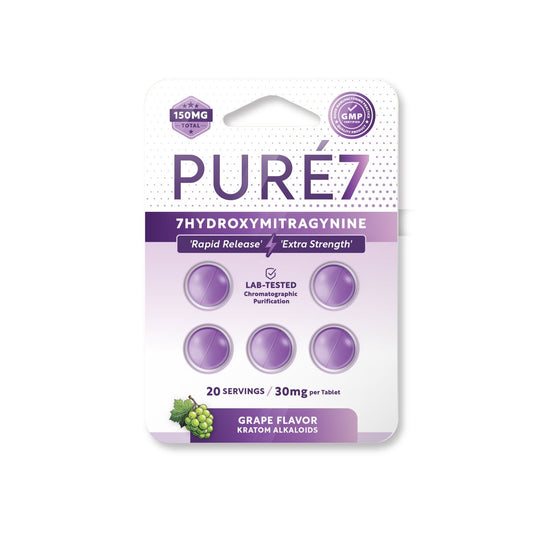 Pure7 | Pure 7OH Tablets Grape – 30mg – 5 Count by Pure7 – 7 - OH Extract Tablets, Grape | Available at Zenhop