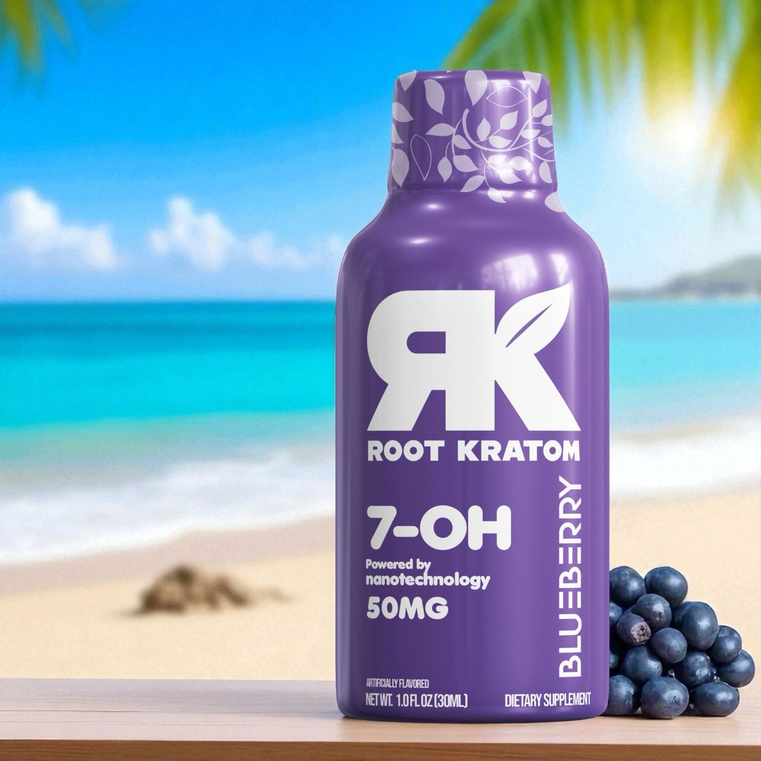 Root | 7 - OH Shots Nano – Blueberry | 50MG by Root Kratom – 7 - OH - Extracts Shots, | Available at Zenhop
