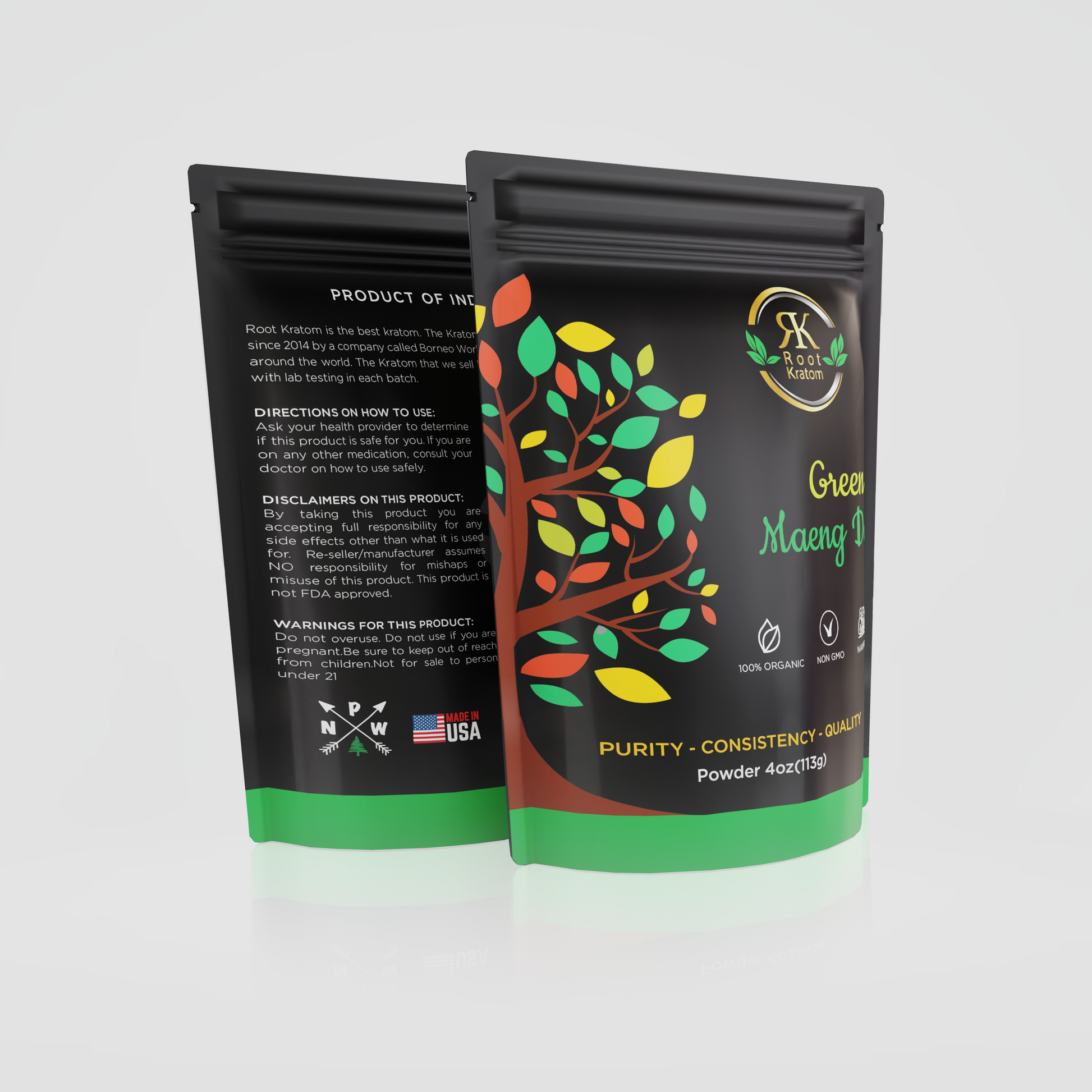 Root Kratom | Green Maeng Da 4oz Powder – energizing and uplifting for daytime clarity and motivation – buy from Zenhop