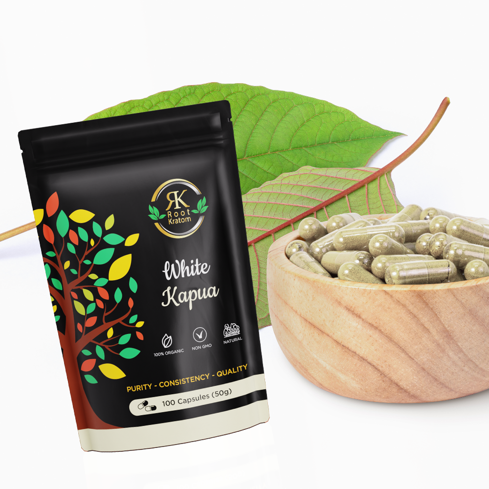 Zenhop | White Kapua Kratom Capsules 100 Count – Premium Herbal Supplement for Clean Energy and Focus | on Zenhop.com
