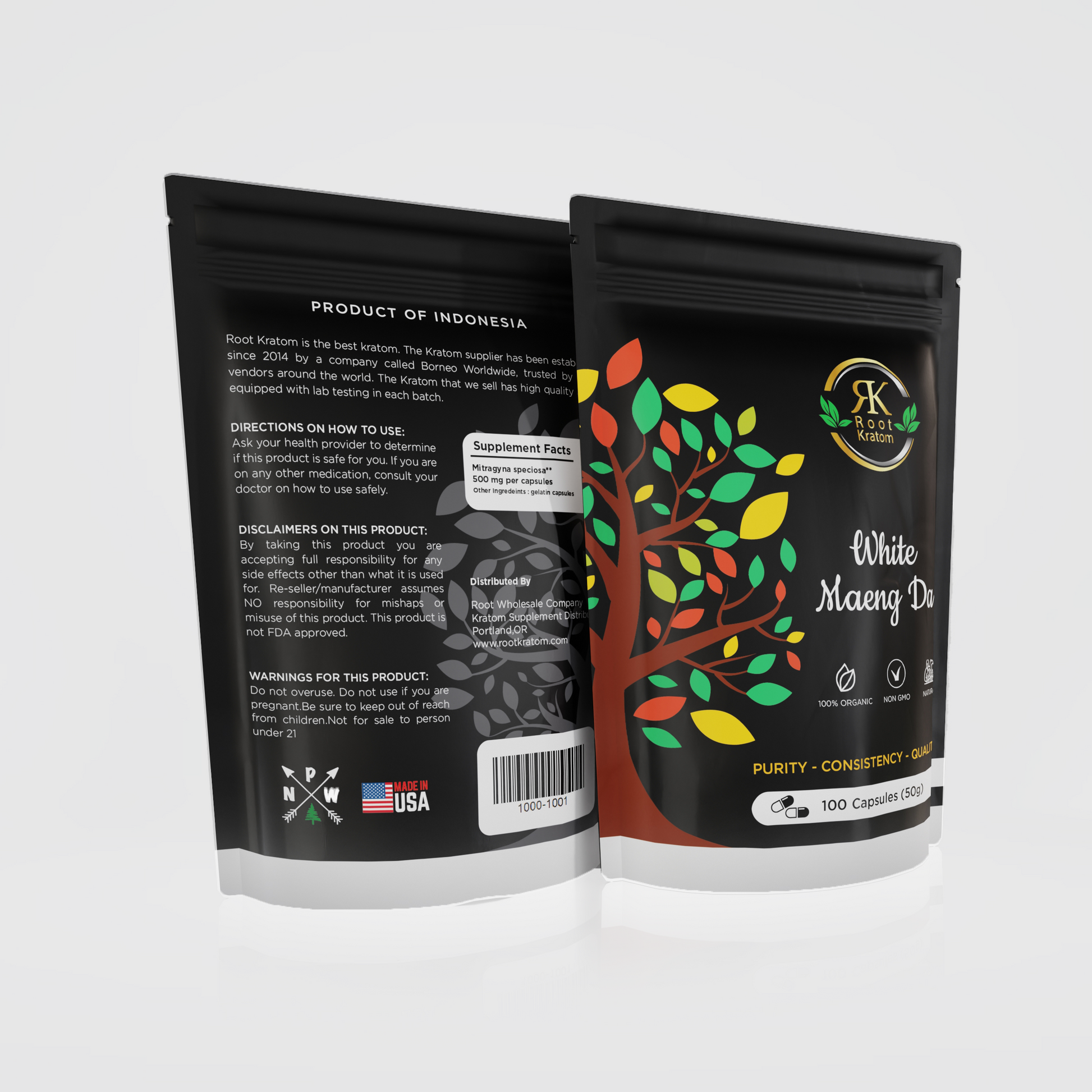 Root Kratom | White Maeng Da Capsules – 100 Count | High-quality kratom for smooth energy and focus – order online at Zenhop.