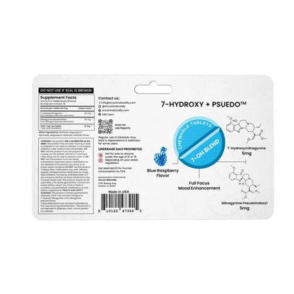 Zenhop ON7 | Focus 7 OH + Pseudo 120MG Tablets | 12 Count 7 - OH Extract Tablets – Available at Zenhop
